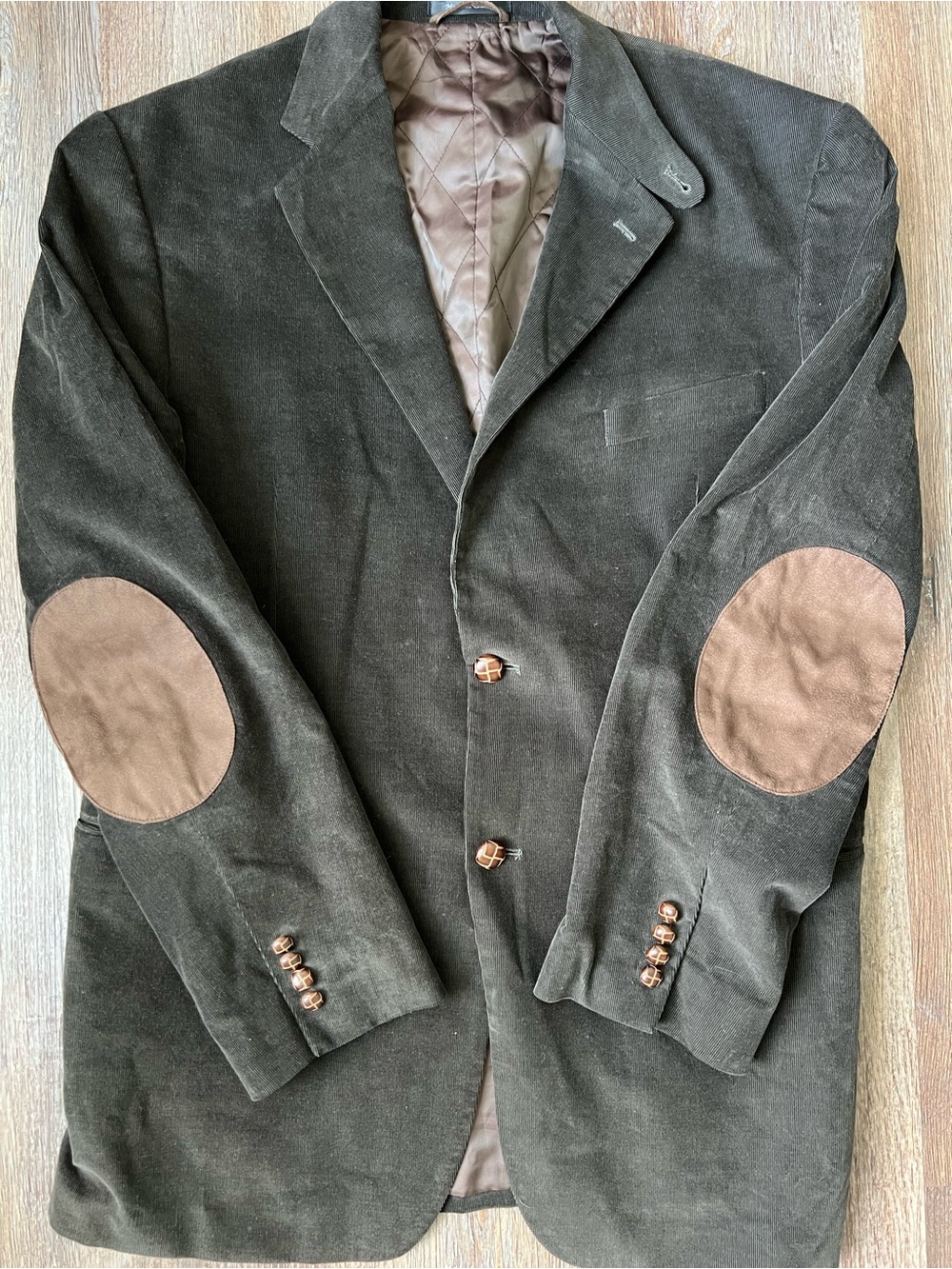 Lauren Ralph Lauren Men’s 42L Corduroy Blazer Brown Suede Elbow Patch Sport Coat
